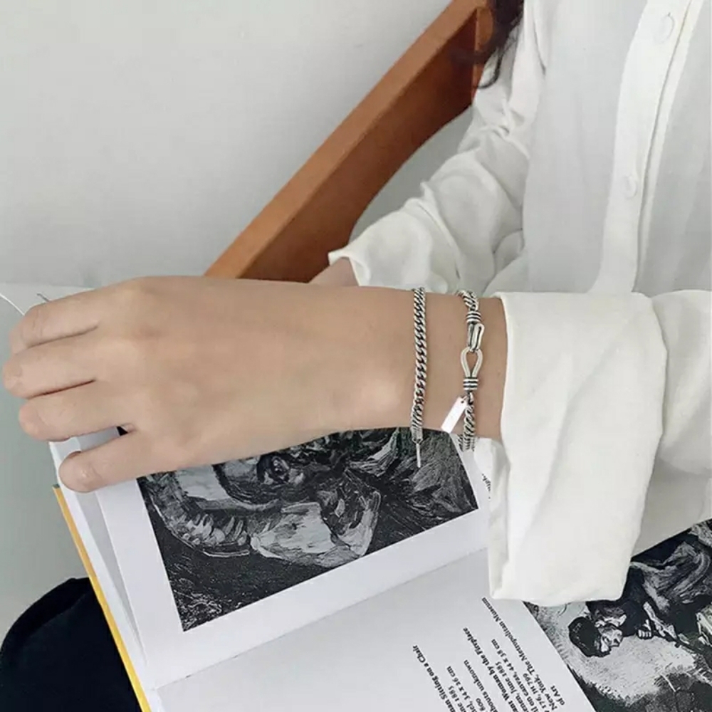 NEW S925 Unisex Castor Pollux Bangle Cuff Bracelet - Picture 8 of 13